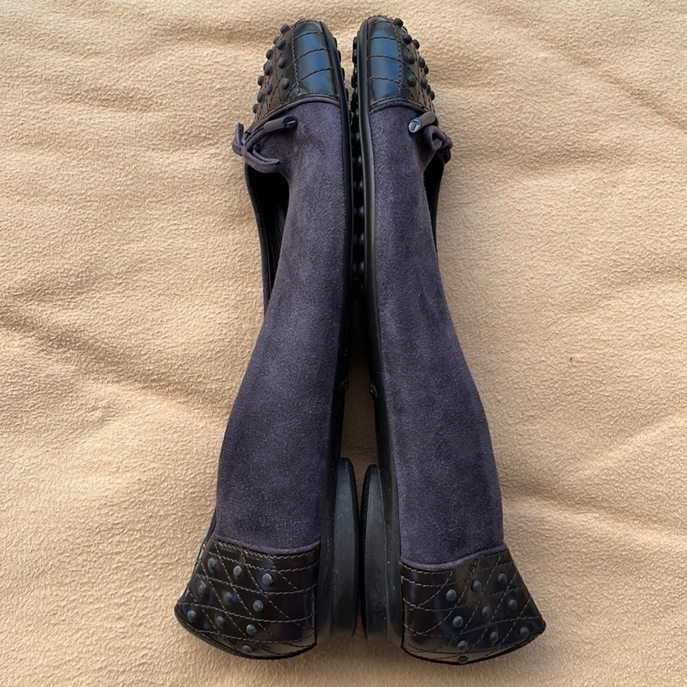 Tod’s Purple Suede/Leather Ballet Flat Shoes - Picture 8 of 16